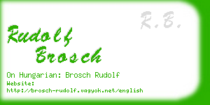 rudolf brosch business card